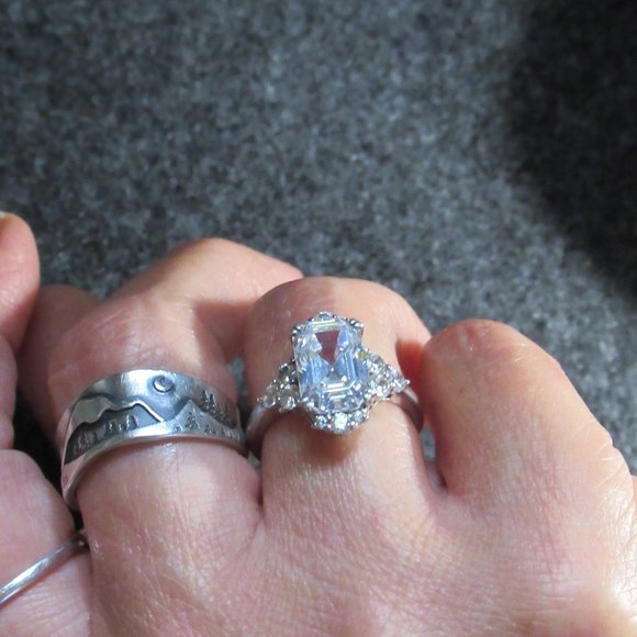 EMERALD Cut Art Deco Ring | Large Fine Fashion Ring | Cocktail, Anniversary - Picture 4 of 14